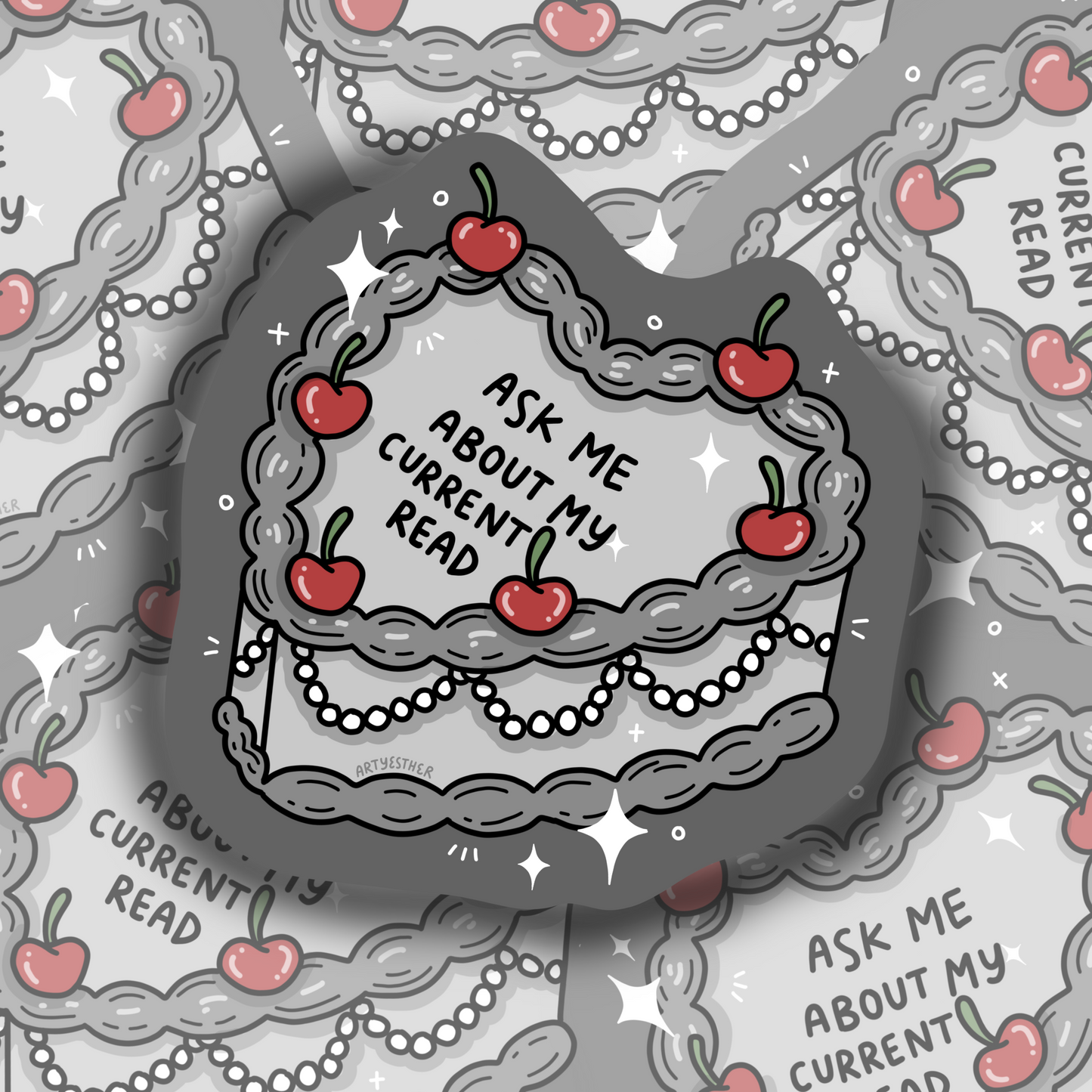 Ask me about my current read Sticker