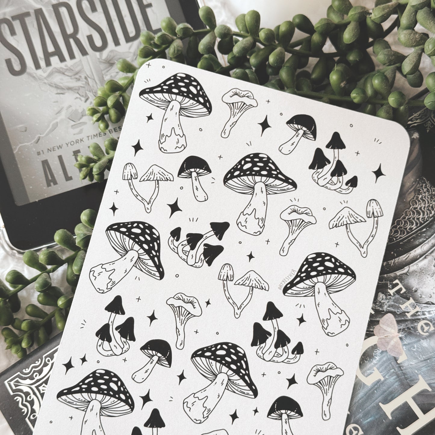 Whimsical Mushrooms E-reader Insert