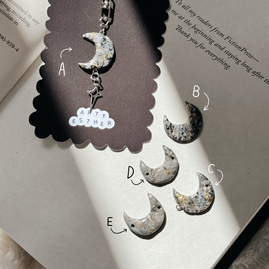 Crescent moon Kindle Charm - Volcanic Gold
