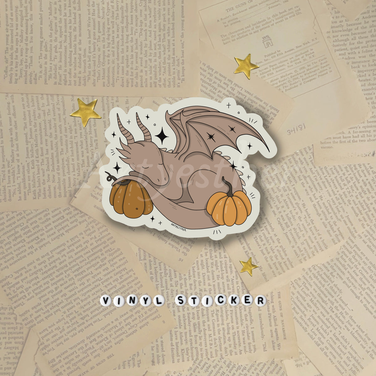Pumpkin Dragon Sticker