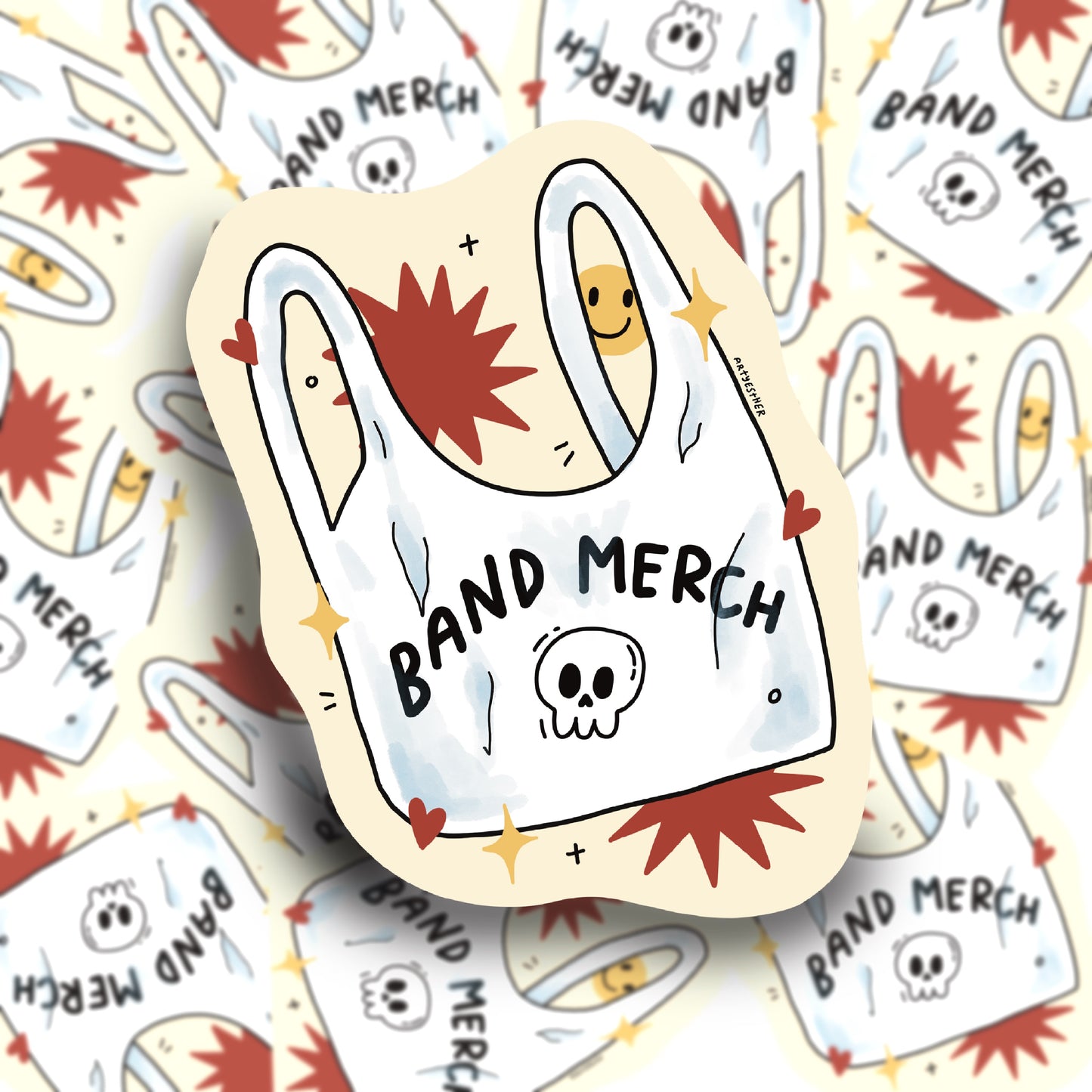 Band merch bag sticker