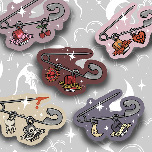 Reader Safety pin Sticker