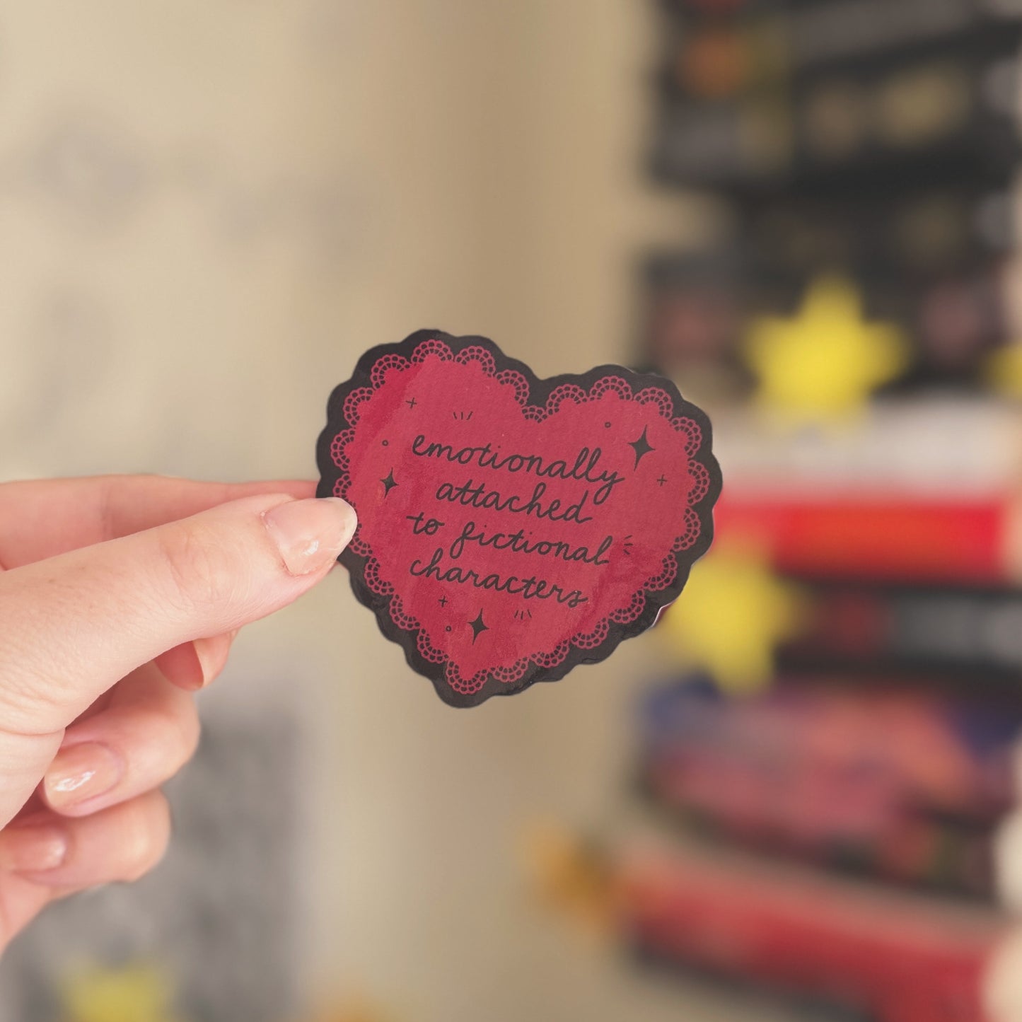Emotionally attached to fictional characters sticker