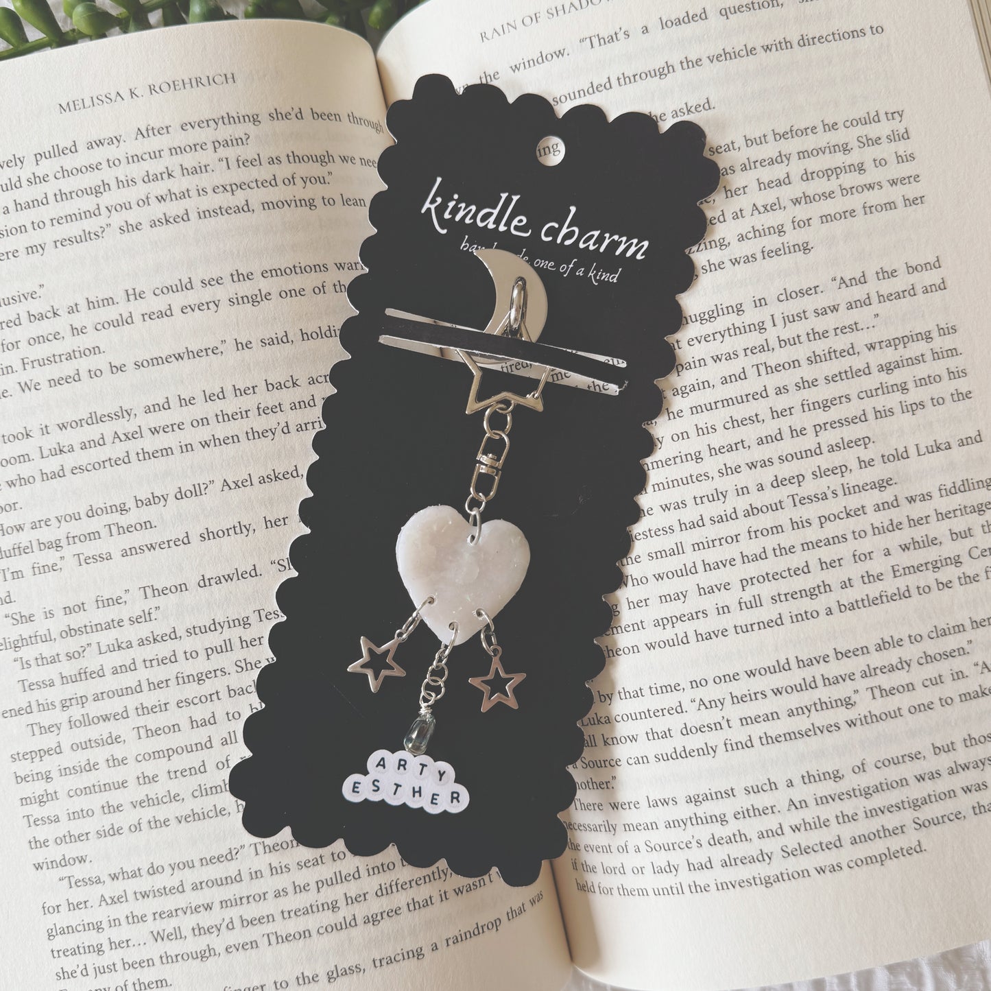 White Opal Heart Kindle Charm