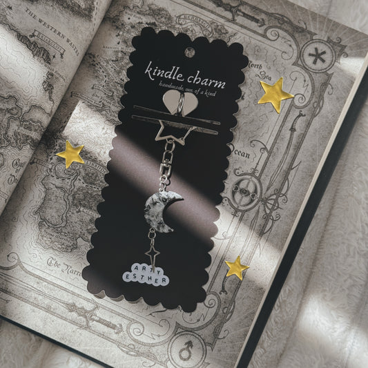 Crescent moon Kindle Charm - Black Oceanic