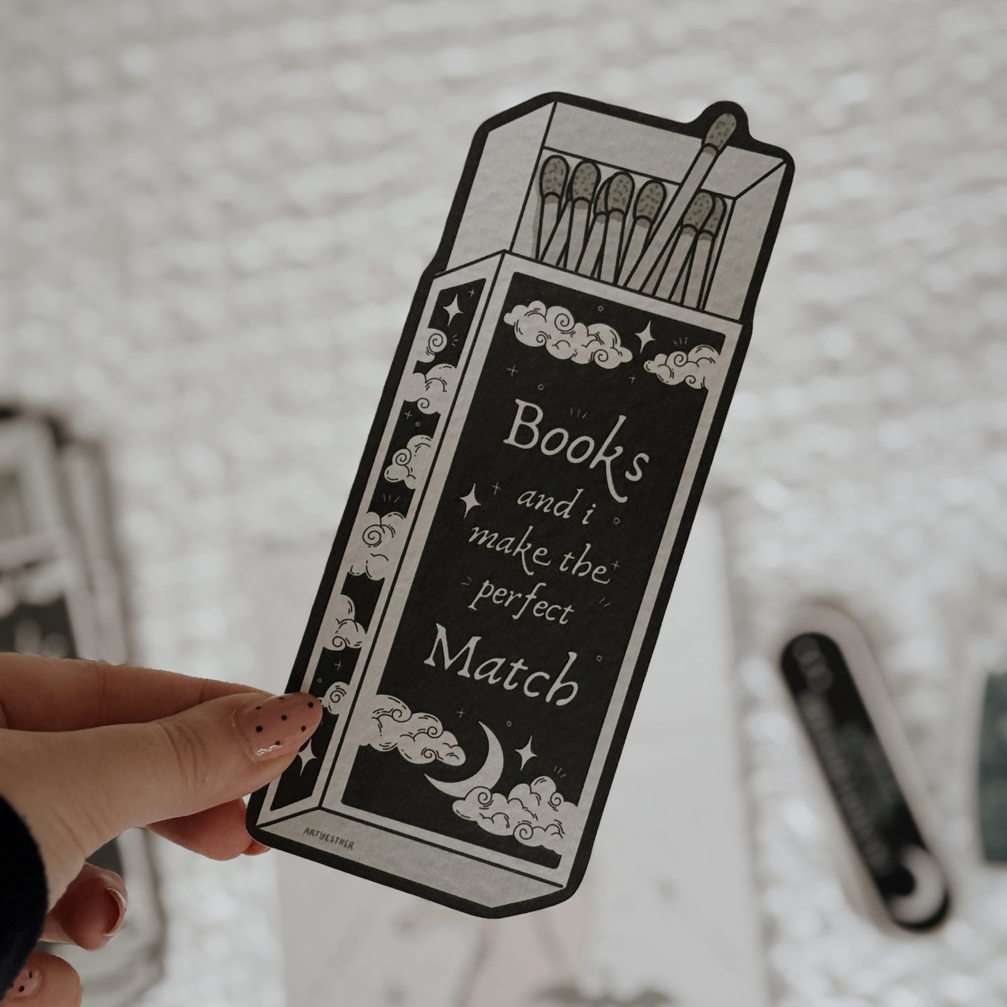 Books matchbox Bookmark