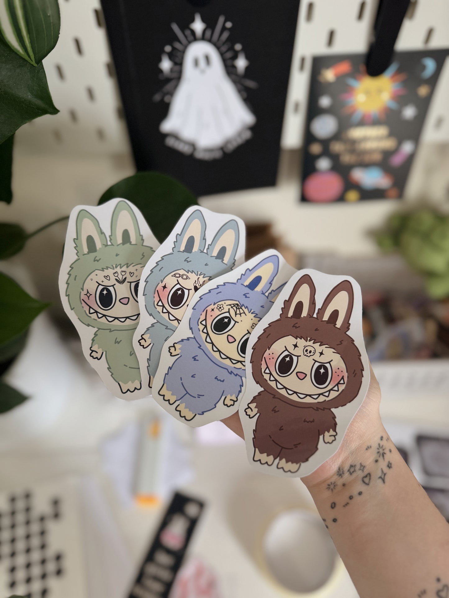 Tattooed labubu stickers