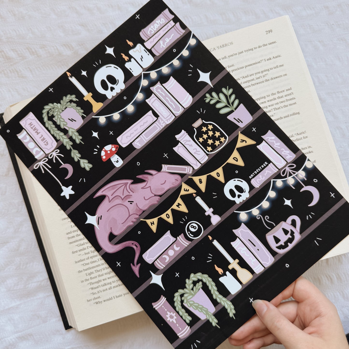 Bookshelf Dragon print