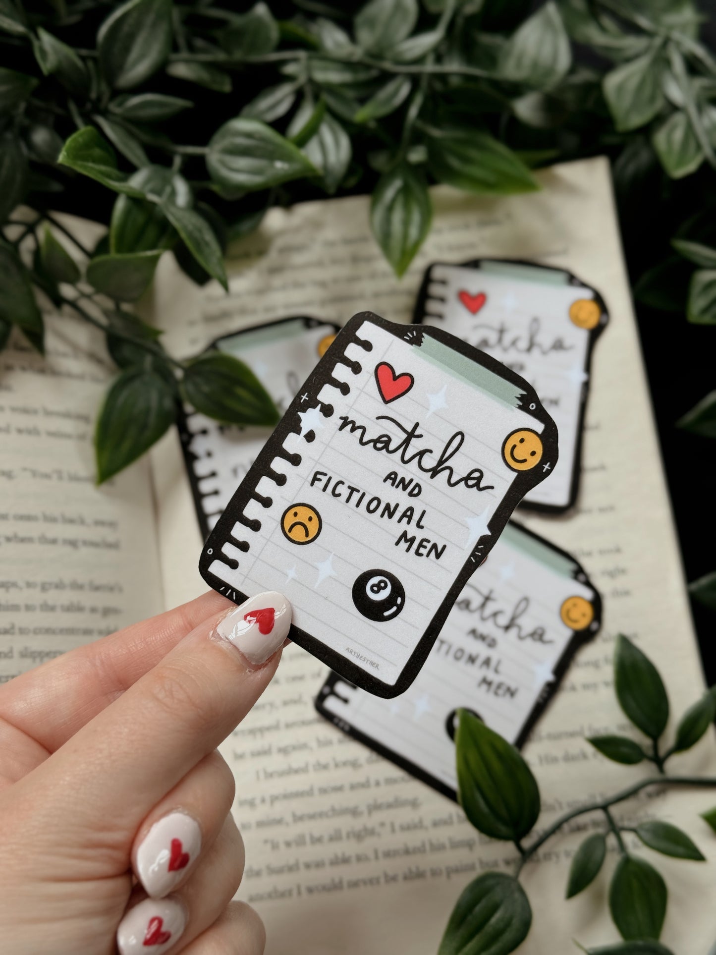 Matcha and fictional people sticker
