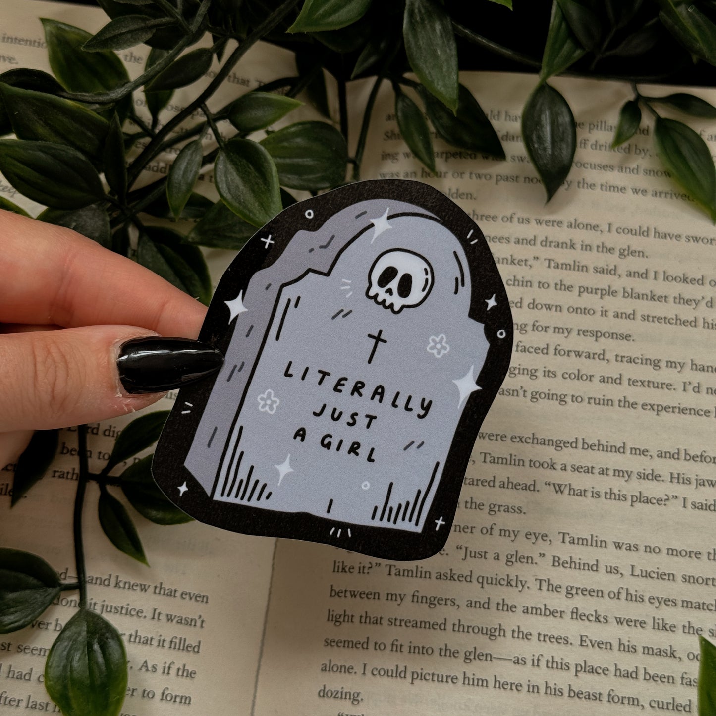 Literally just a girl tombstone sticker