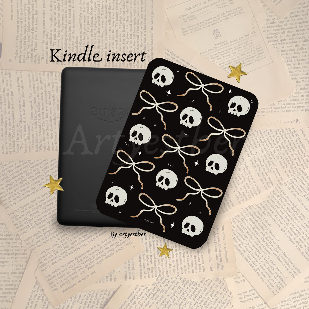 Bows and Skulls E-Reader Insert