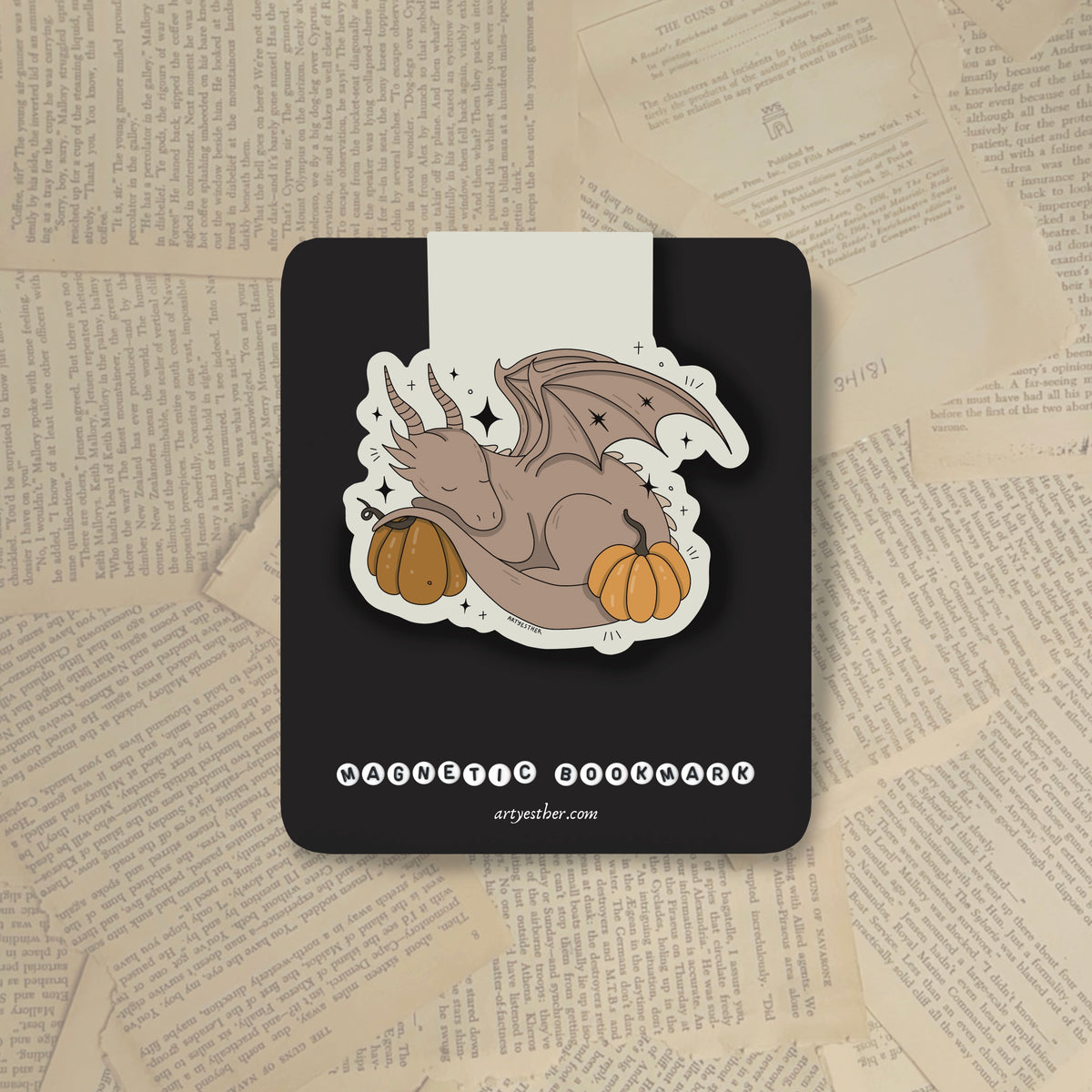 Pumpkin Dragon Magnetic Bookmark