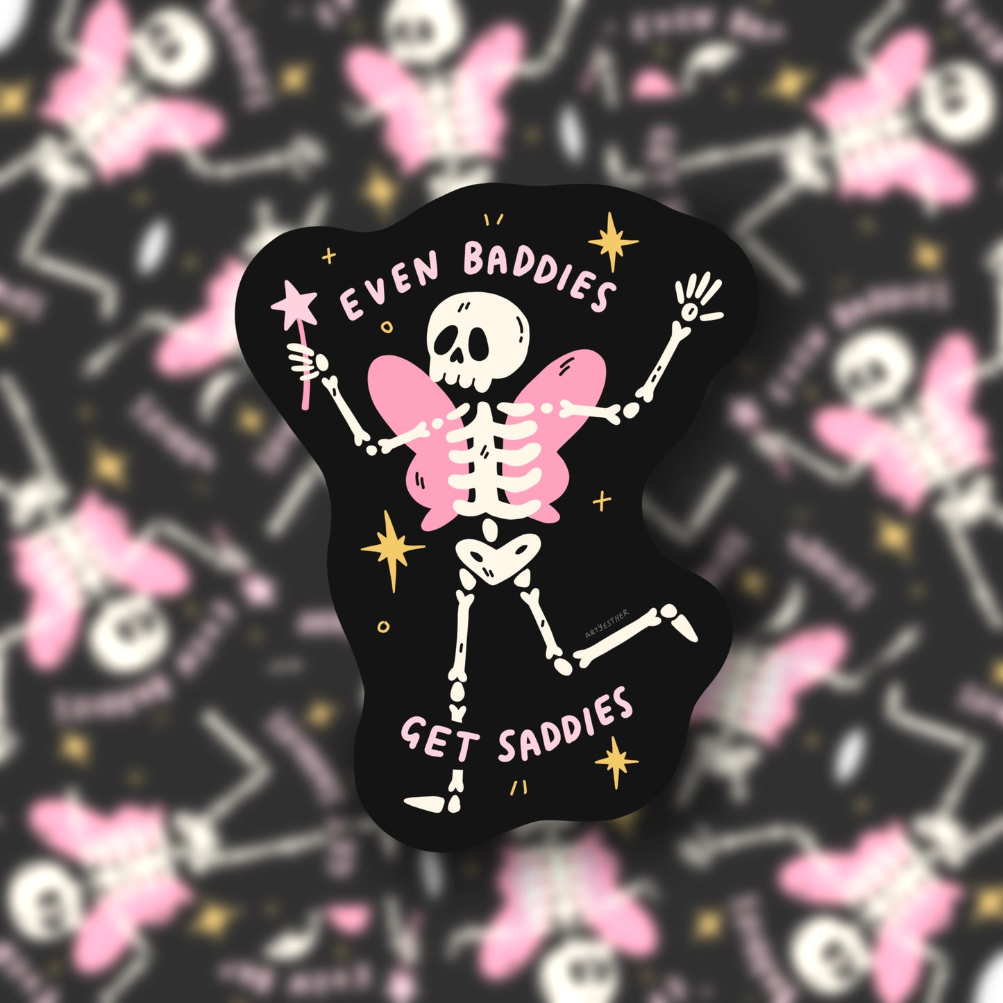 Even baddies get saddies sticker