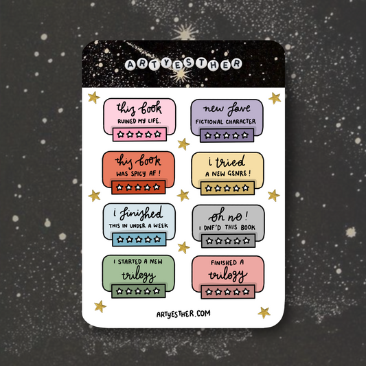 Book Rating Journal sticker sheet