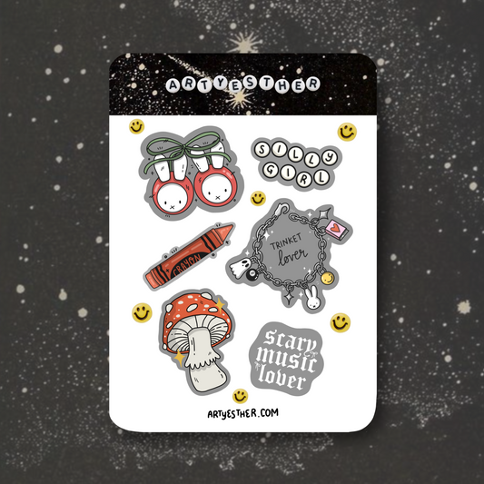 Silly Girl sticker sheet