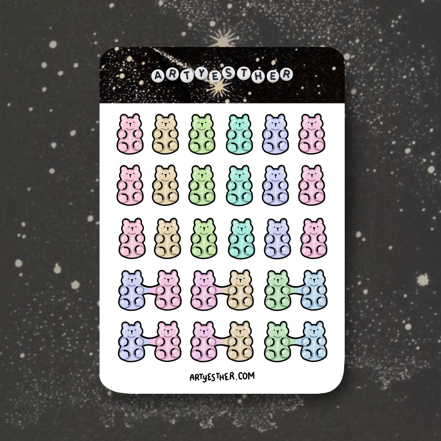 Gummy bears sticker sheet