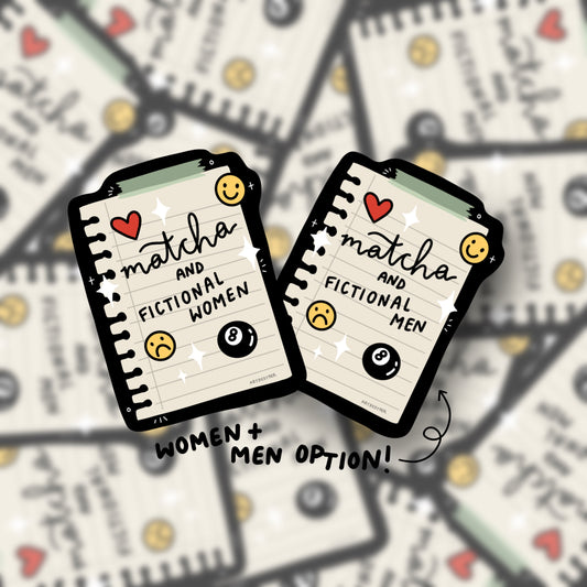 Matcha and fictional people sticker