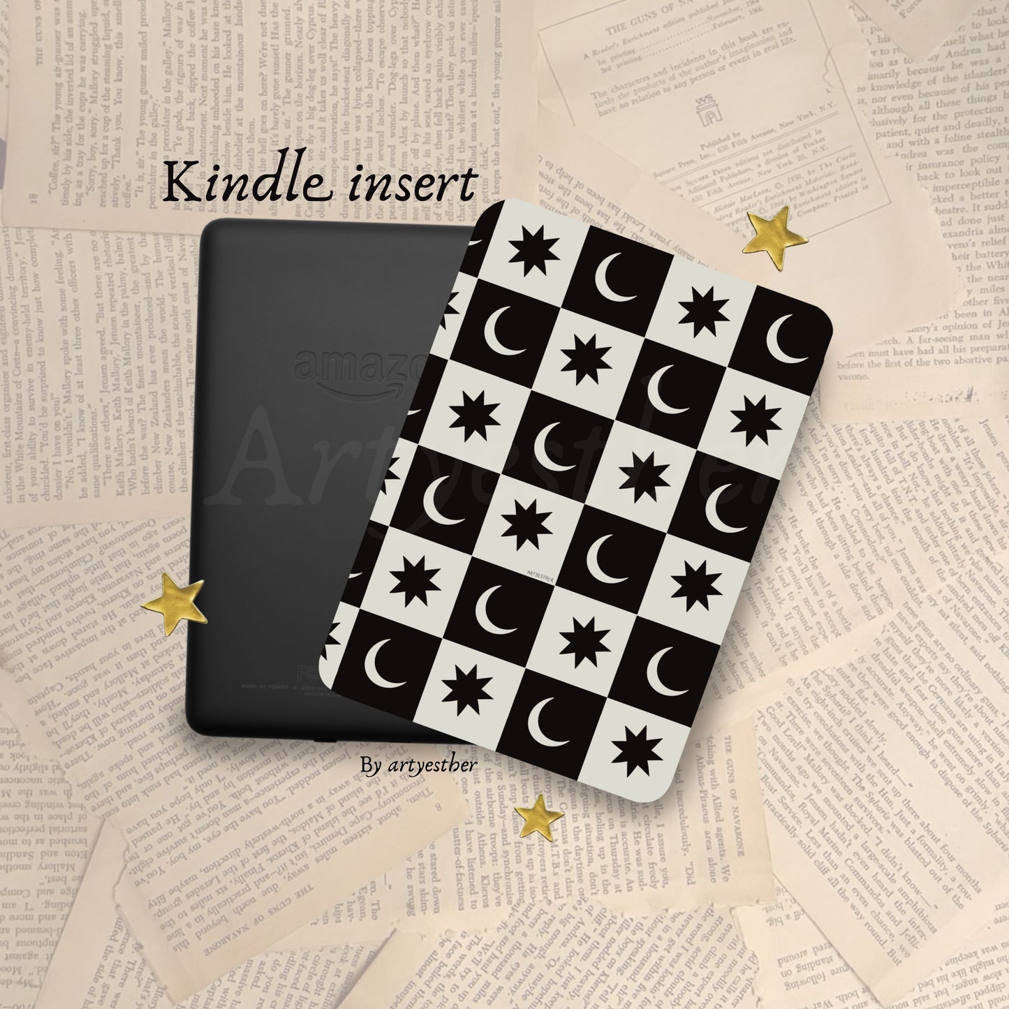 Moon and Star quilt E-reader Insert