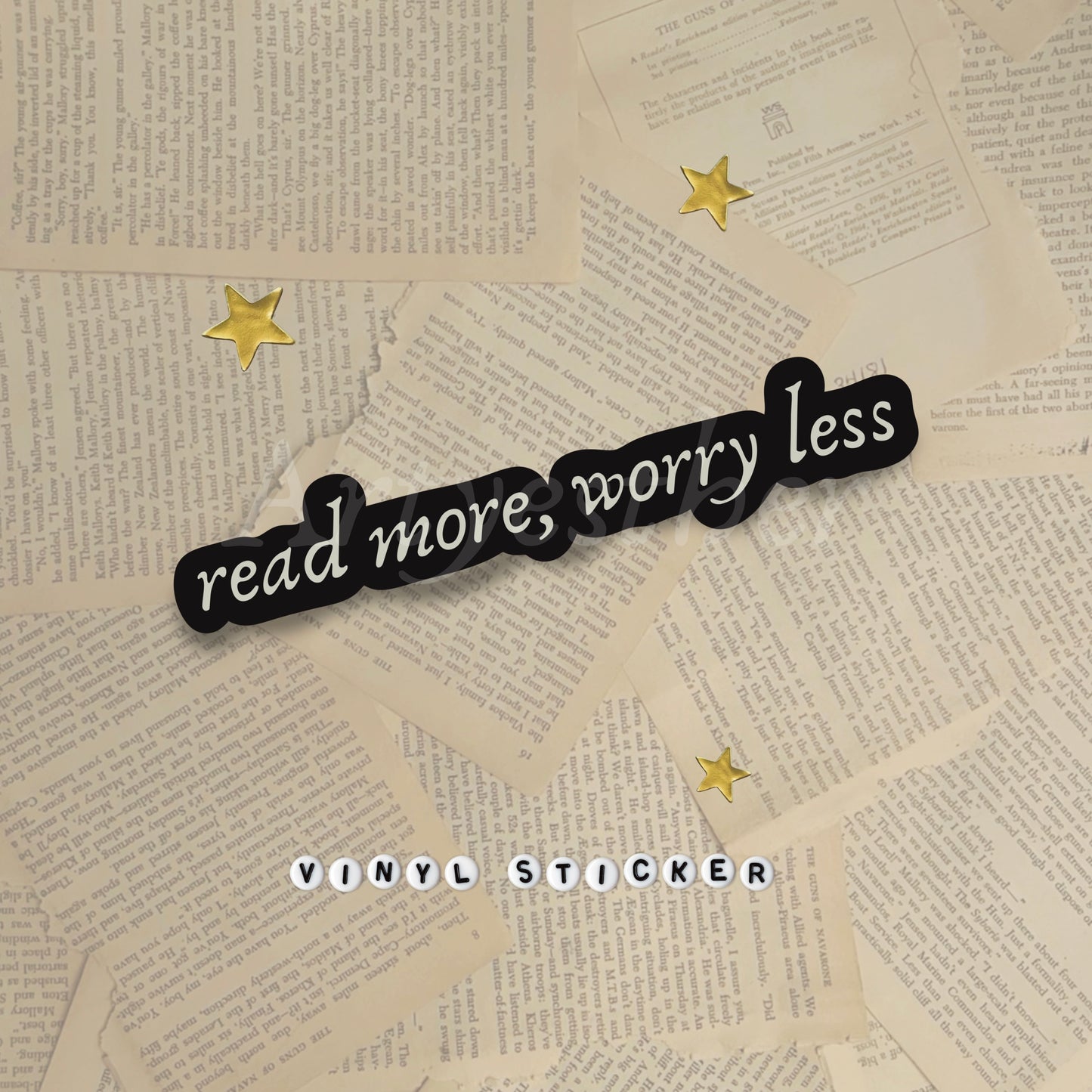 Read more, Worry less Sticker