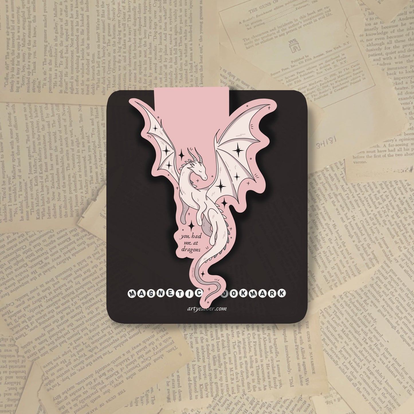 Pink Dragon Magnetic Bookmark