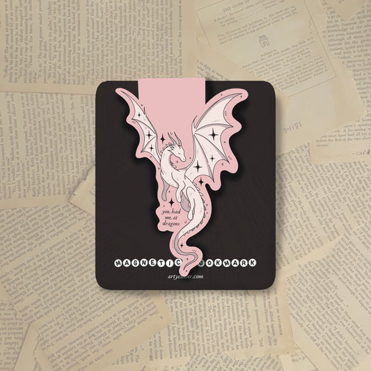 Pink Dragon Magnetic Bookmark