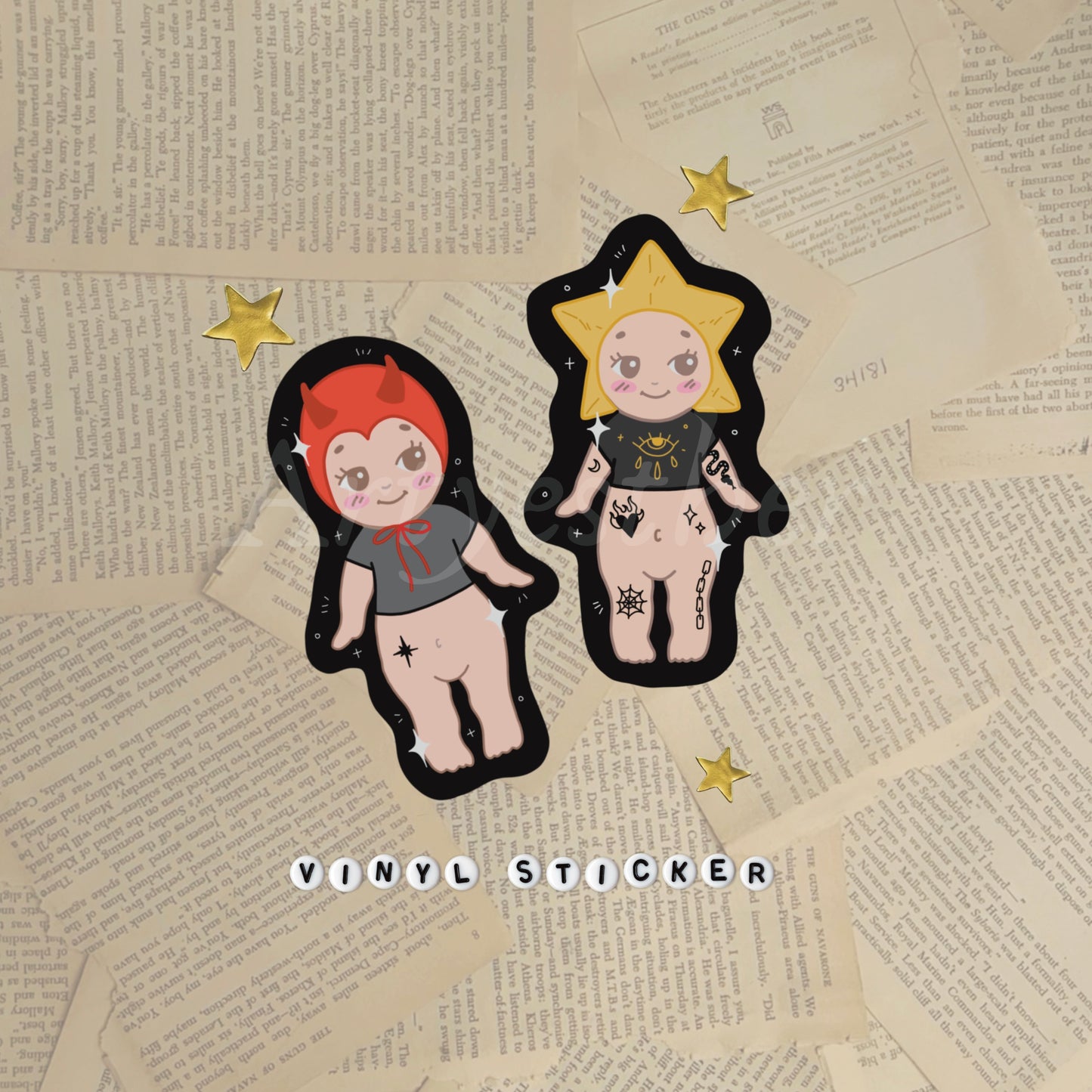 Tattooed sonny angel sticker