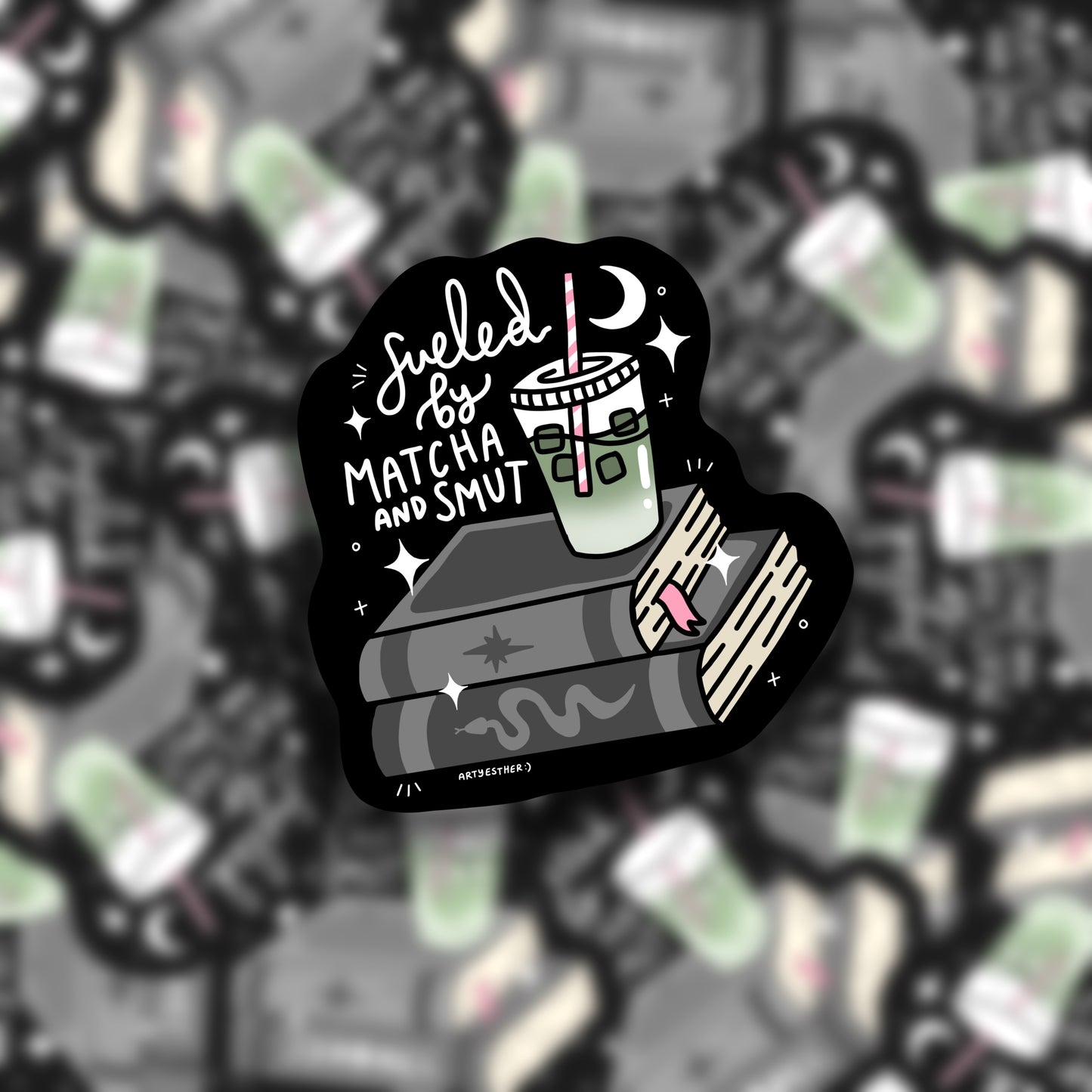 Matcha and smut sticker